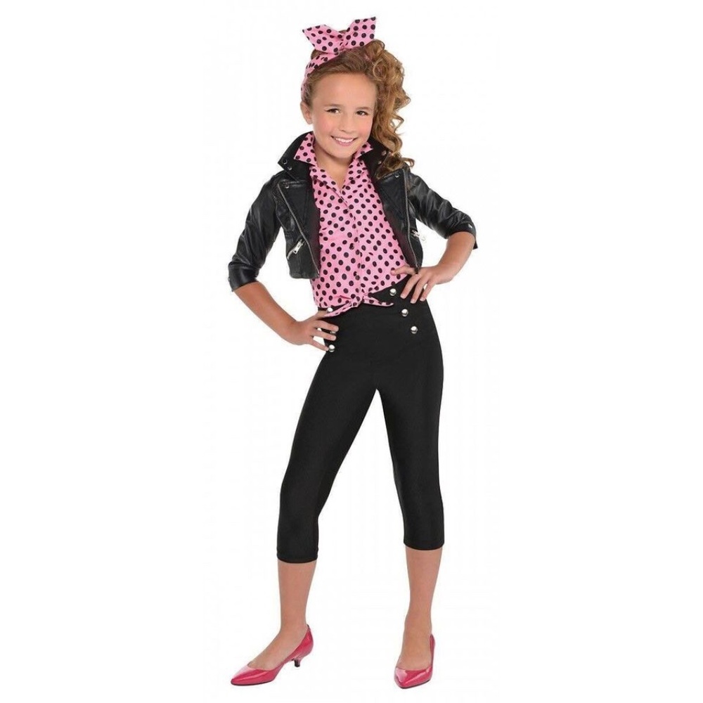 BRAND NEW girl grease inspired halloween costume size S 4-6 & L 12-14